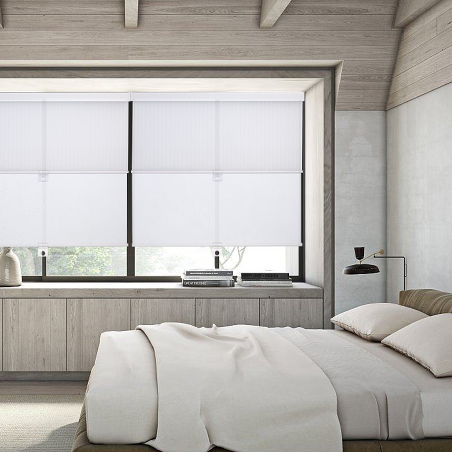 Lululadnd Custom Day and Night Double tube spring roller shades